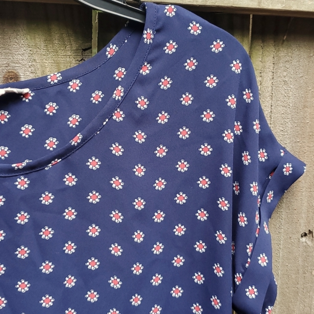 Navy HighLo Blouse